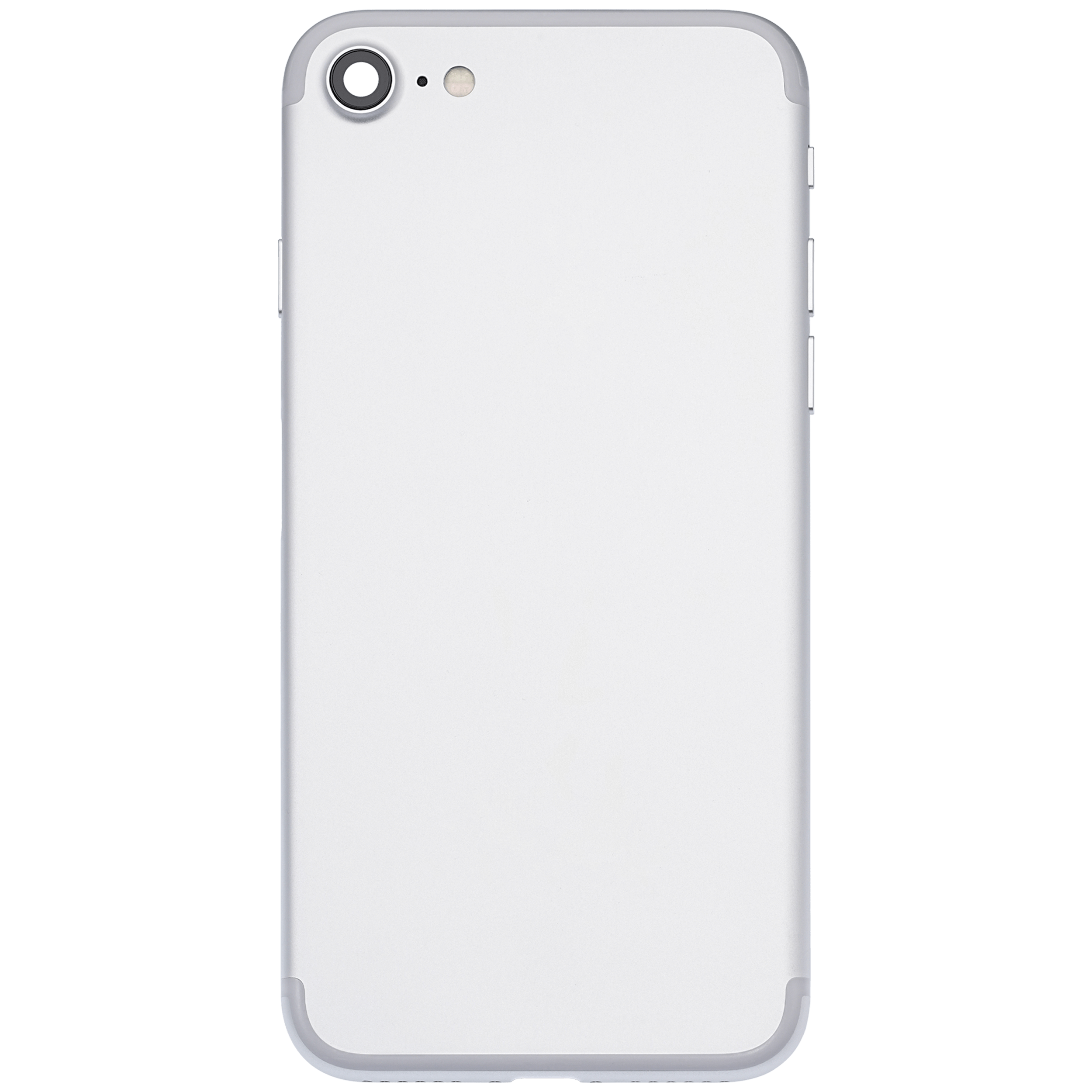 Back Cover/Frame with pre-installed small parts for iPhone 7 (used OEM removal, Grade A) (Silver)