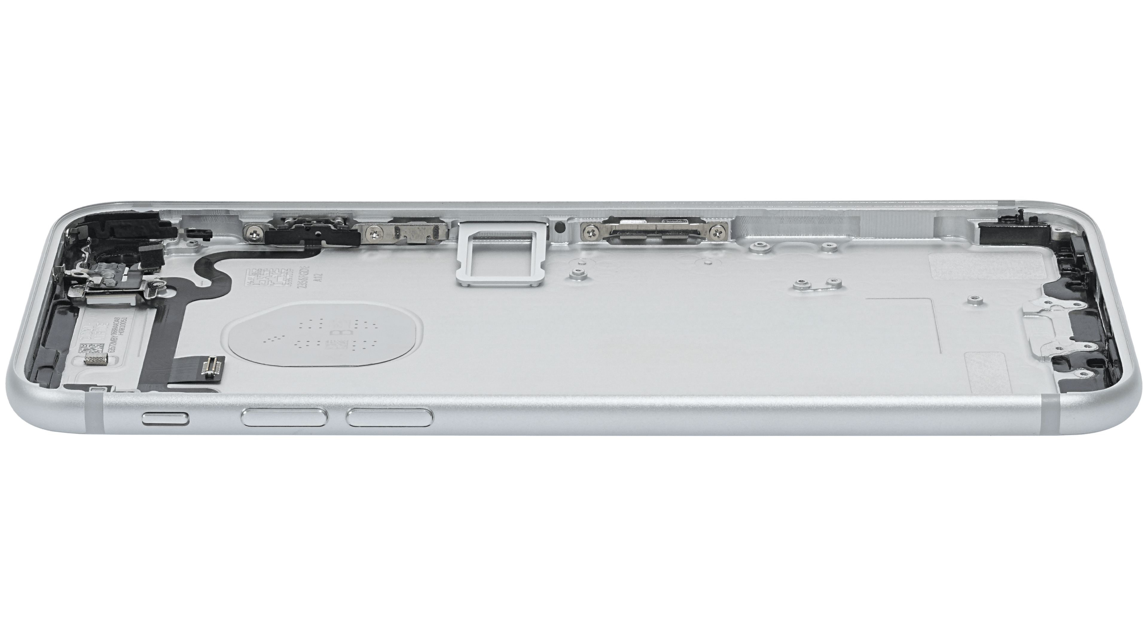 Back Cover/Frame with pre-installed small parts for iPhone 7 (used OEM removal, Grade A) (Silver)