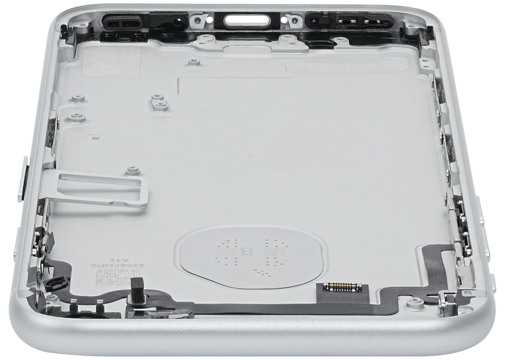 Back Cover/Frame with pre-installed small parts for iPhone 7 (used OEM removal, Grade A) (Silver)