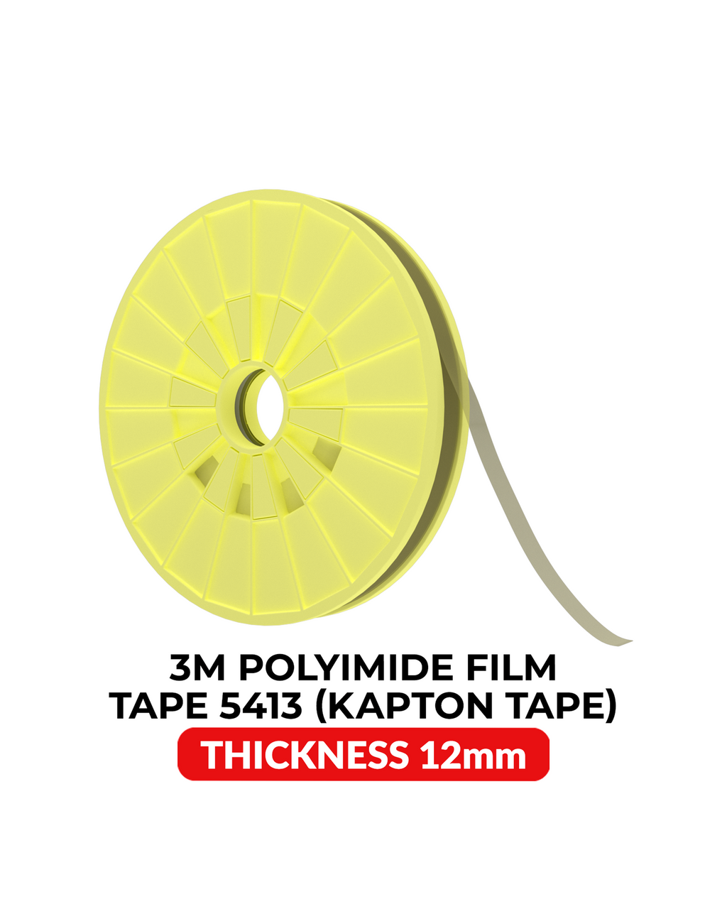 Hitzebeständiges Kapton-Polyimid-Band (12 mm x 33 m) – 3M Modell 5413