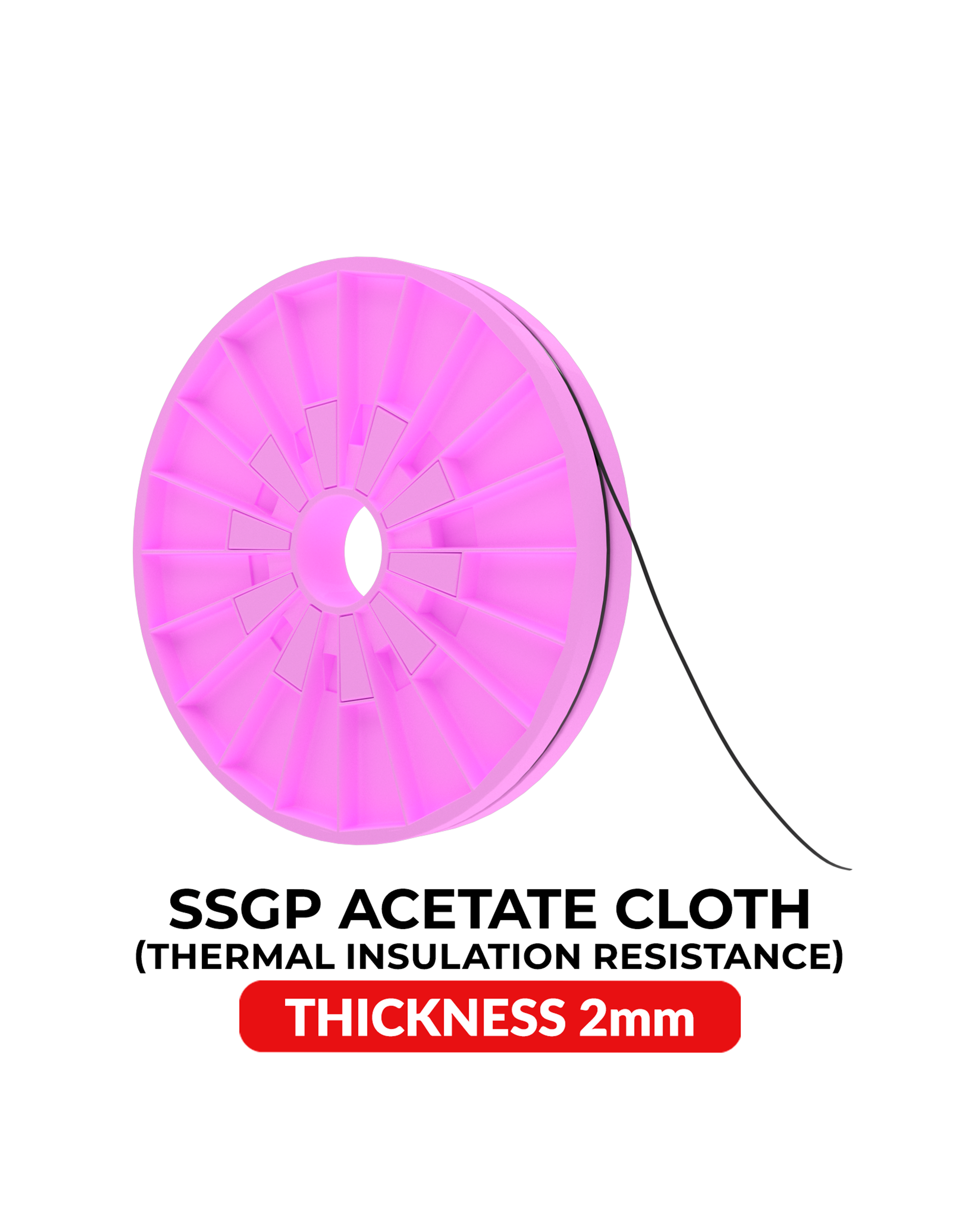 Thermisches Isolations-Kautschukharz-Klebeband 2mm x 25m (SSGP)