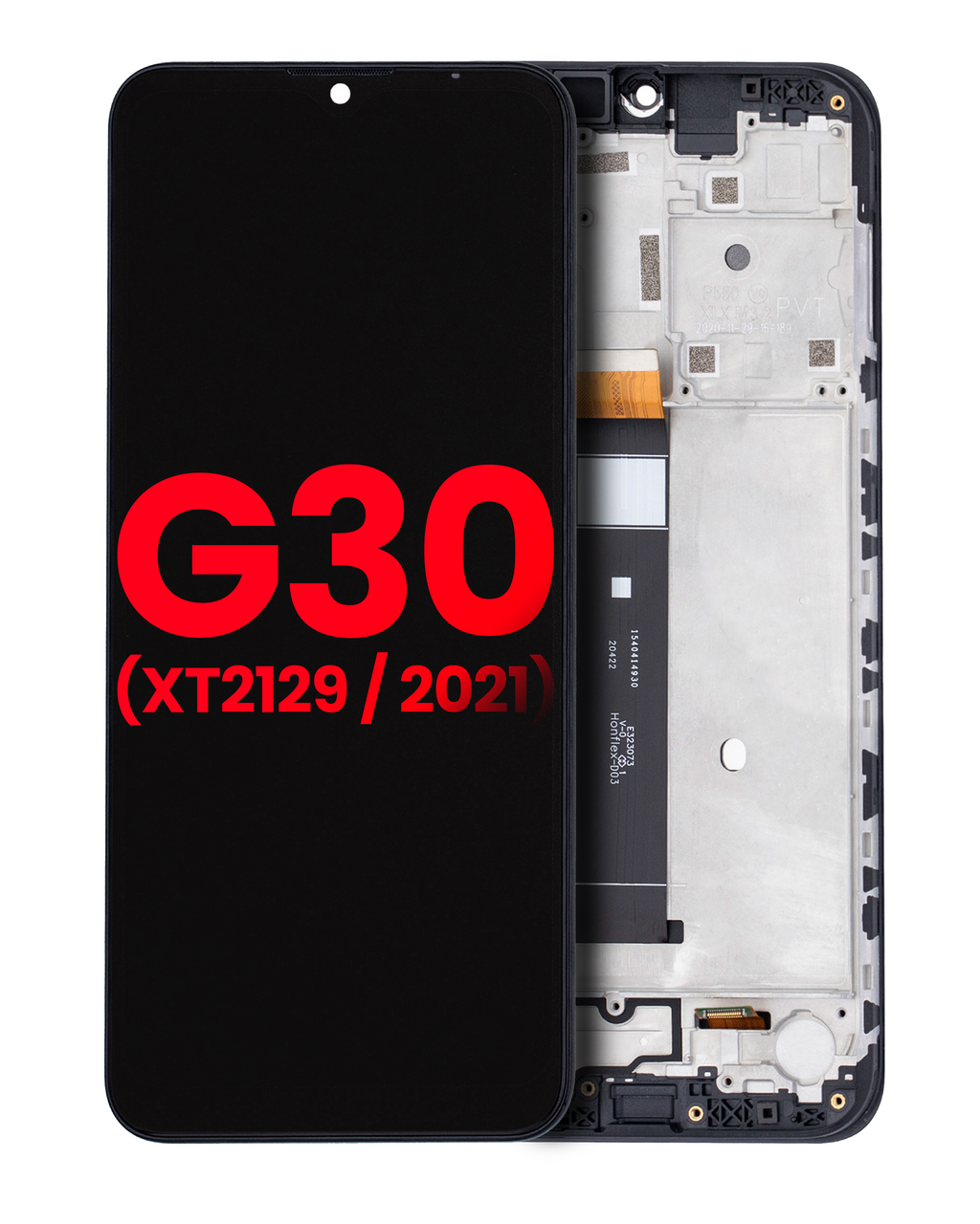 LCD-Display mit Rahmen für Motorola Moto G30 Phantom Black Premium
