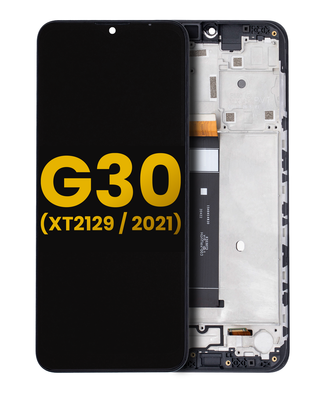 LCD Display with Frame for Motorola Moto G30 (XT2129 / 2021) (Refurbished) (Phantom Black)