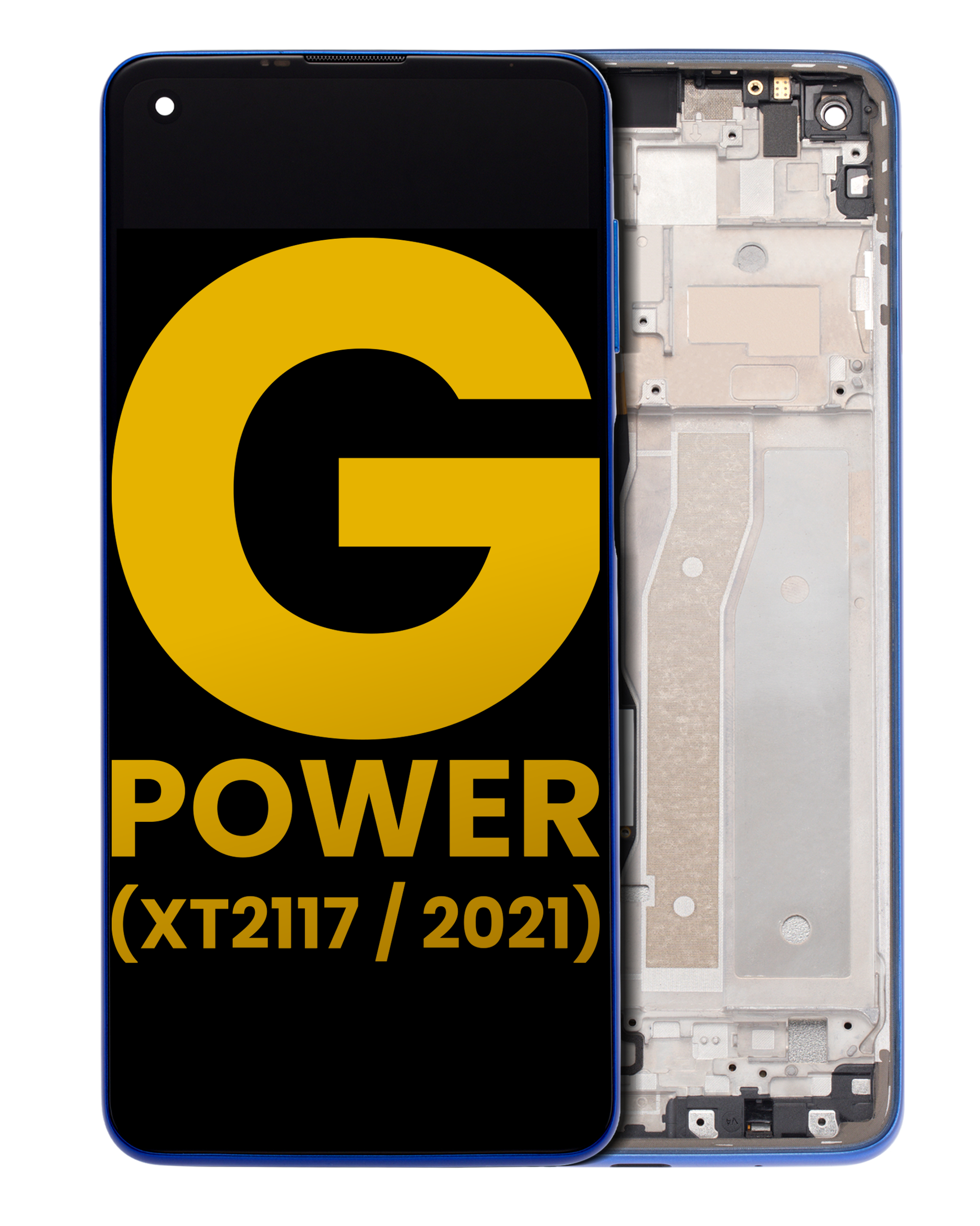 LCD Display with Frame for Motorola Moto G Power (XT2117 / 2021) (Refurbished) (Blue)