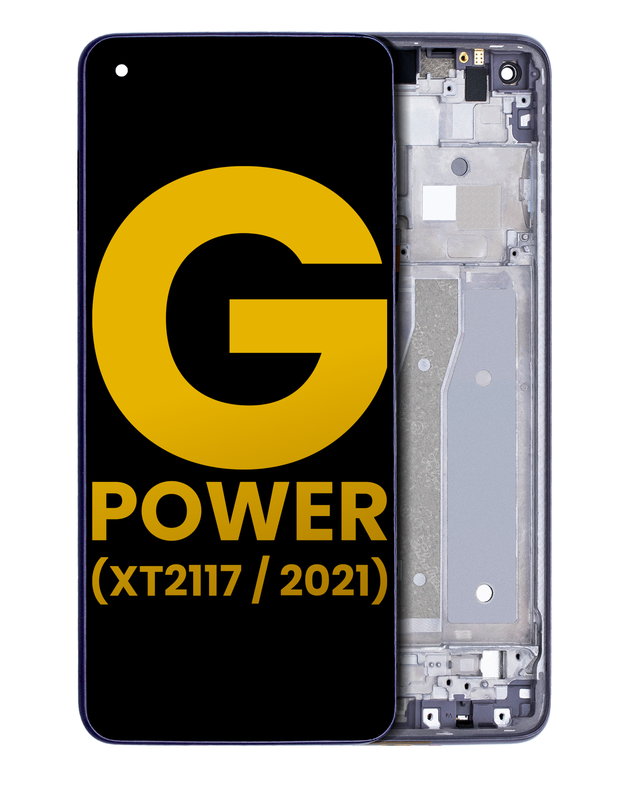 Motorola Moto G Power 2021 LCD-Display mit Rahmen Refurbished Flash Gray