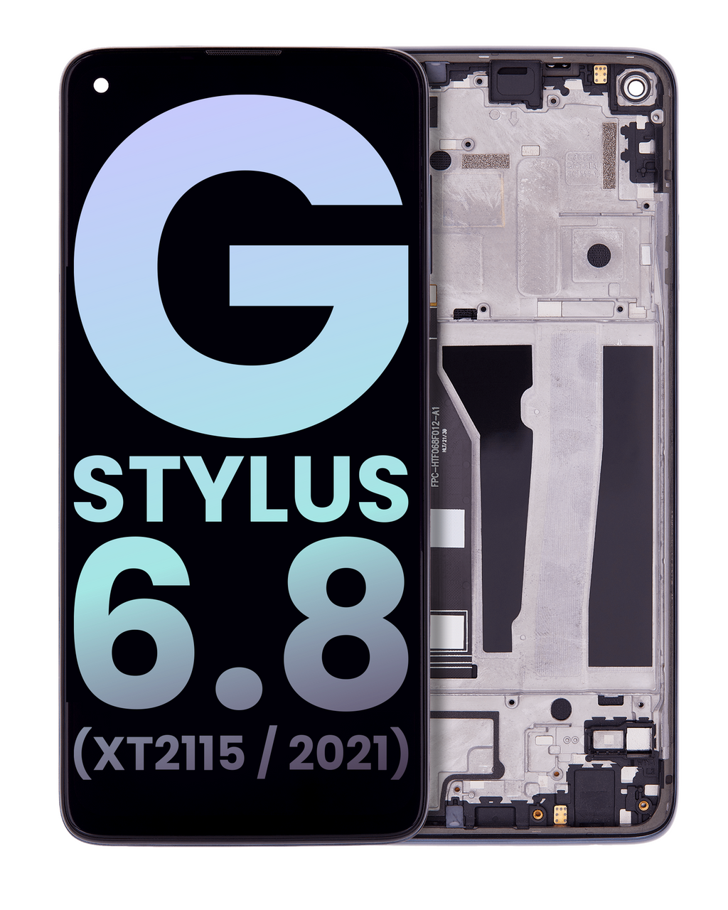 LCD Display with Frame for Motorola Moto G Stylus 6.8" (XT2115 / 2021) Original OEM (Aurora Black)