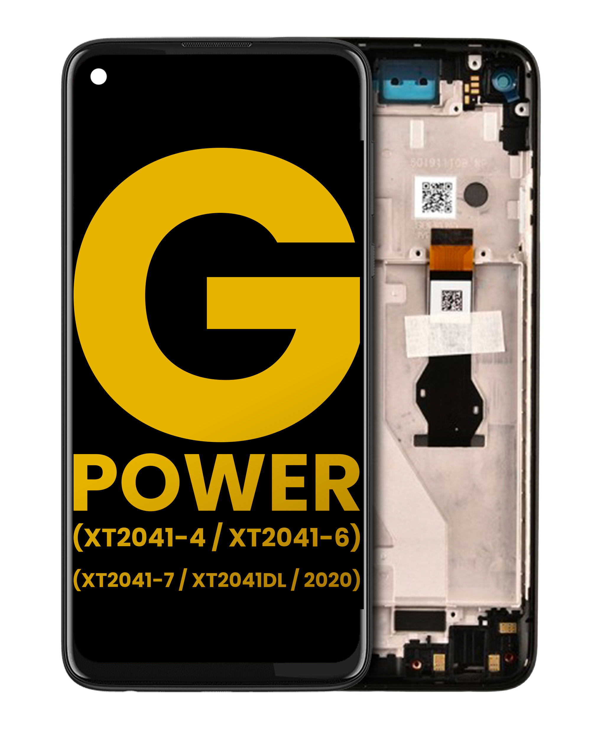 LCD-Display mit Rahmen für Moto G Power 2020 Refurbished Smoke Black