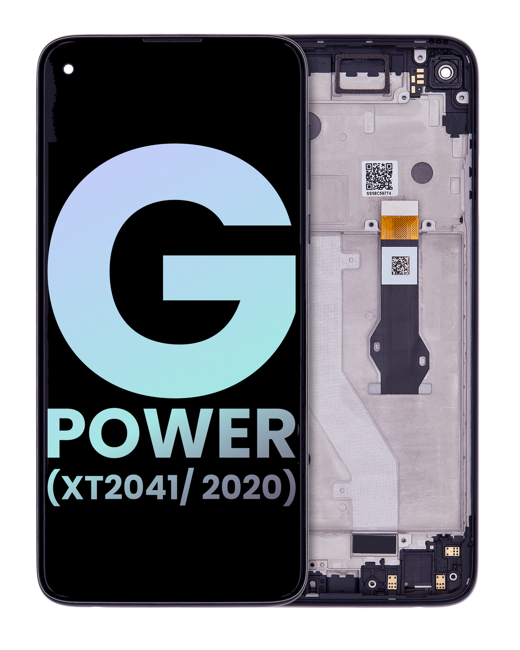 LCD Display with Frame for Motorola Moto G Power (XT2041/2020) Original OEM (Smoke Black)