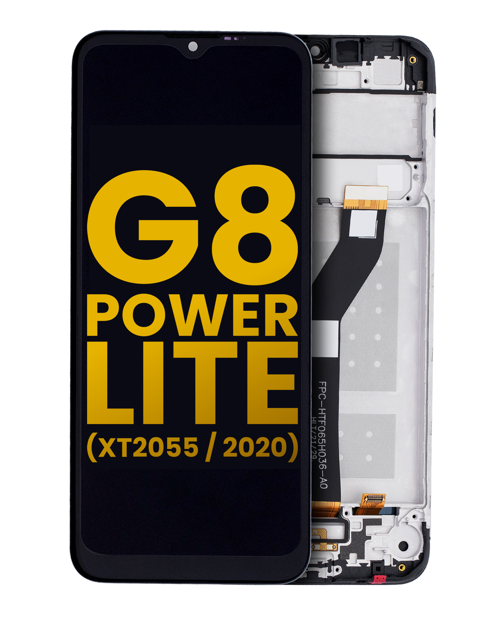 LCD Display with Frame for Motorola Moto G8 Power Lite (XT2055 / 2020) (Refurbished) (Black)