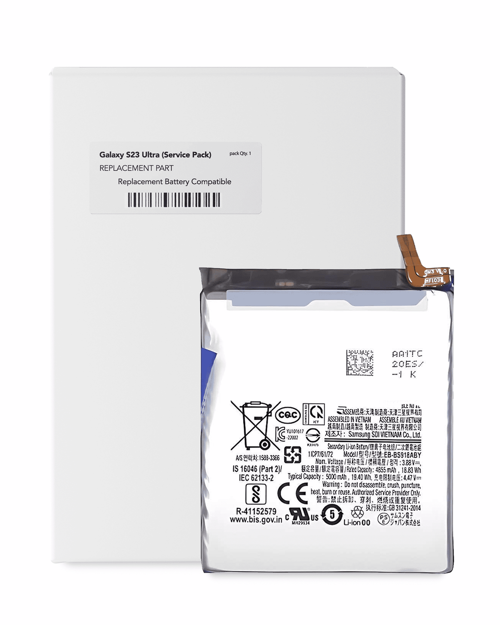 Replacement Battery for Samsung Galaxy S23 Ultra (Service Pack)
