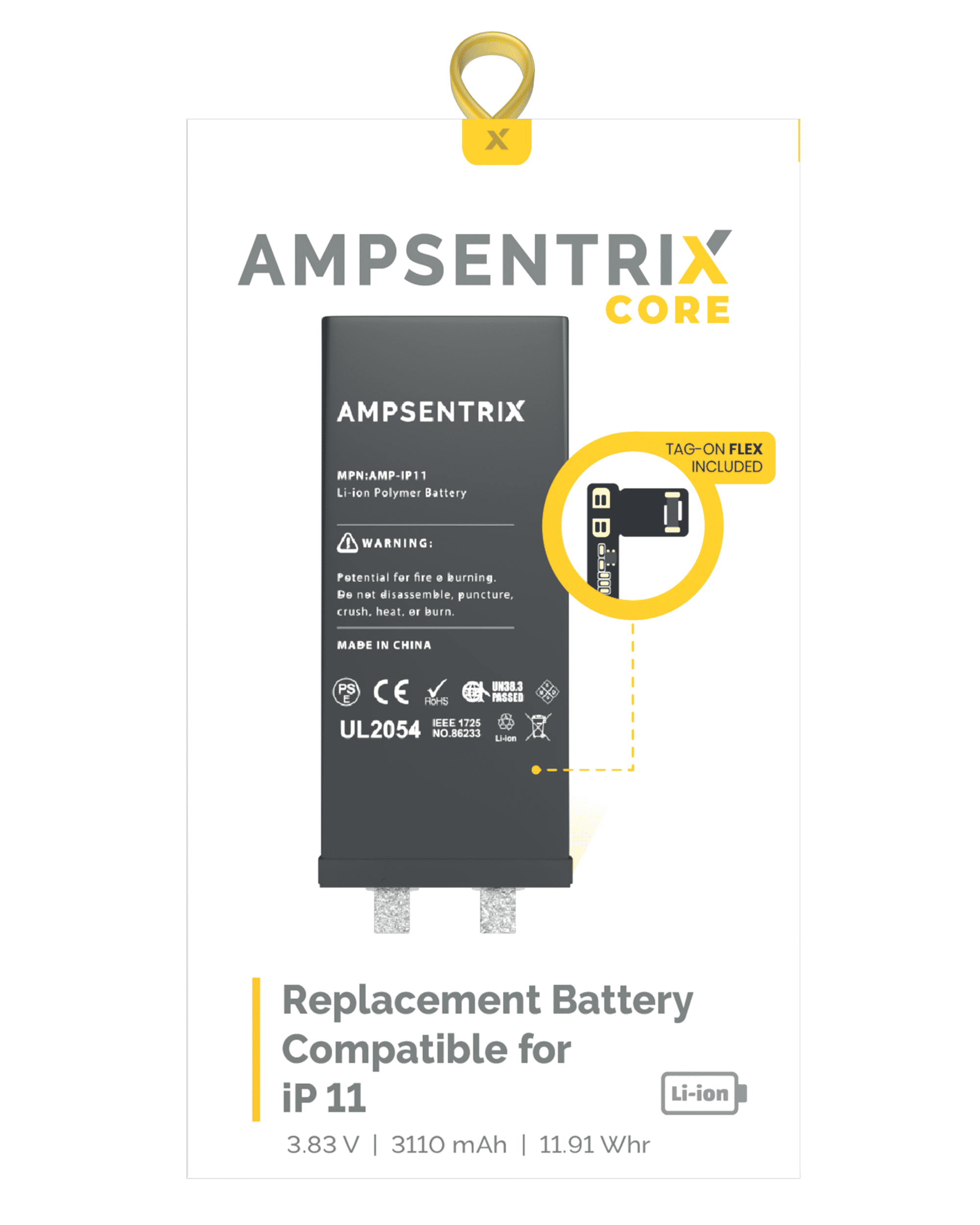 iPhone 11 Ersatzbatterie-Kern mit Flex (Punktschweißen)