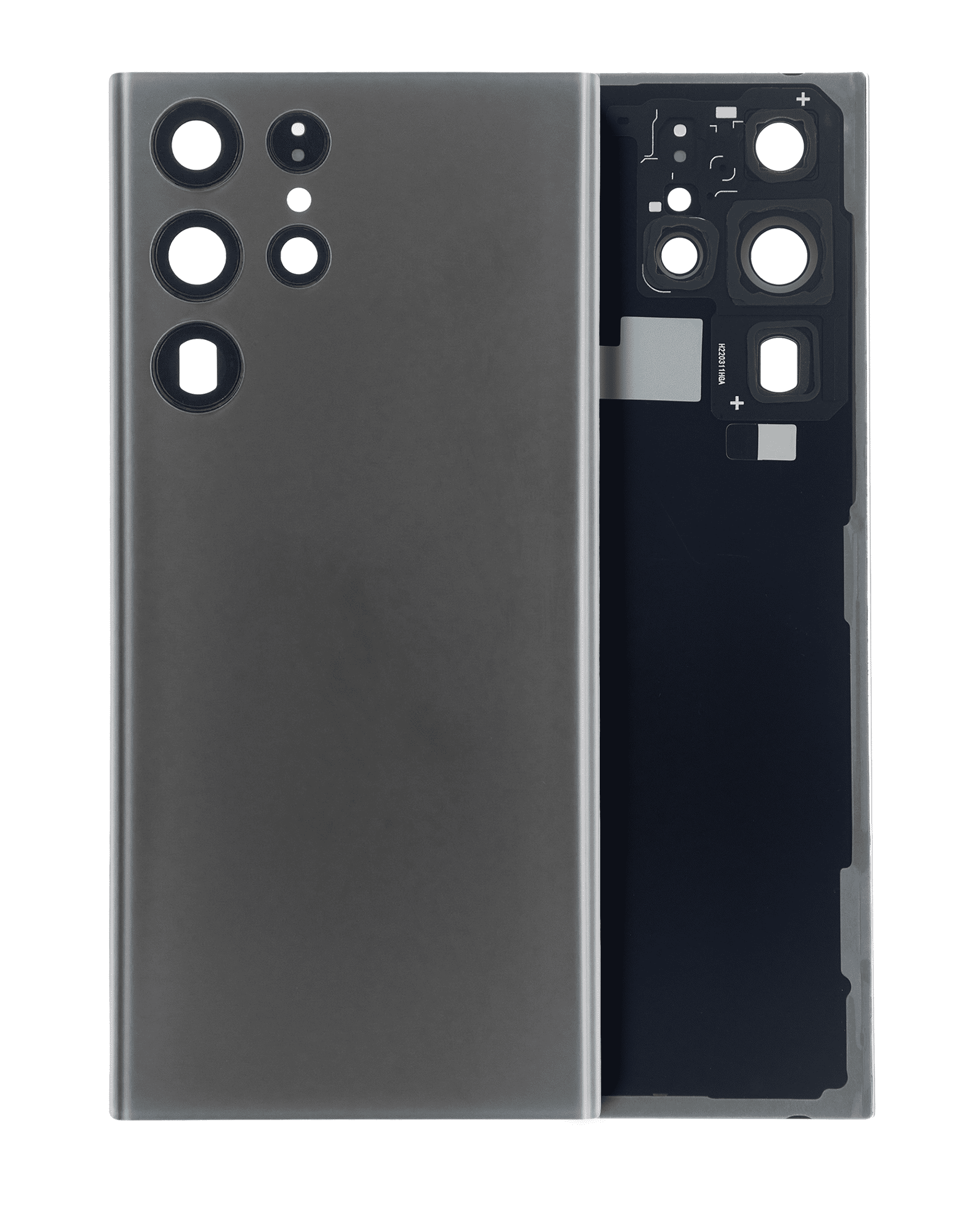 Back Cover with Camera Lens for Samsung Galaxy S22 Ultra 5G (No Logo) (Aftermarket Plus) (Graphite)