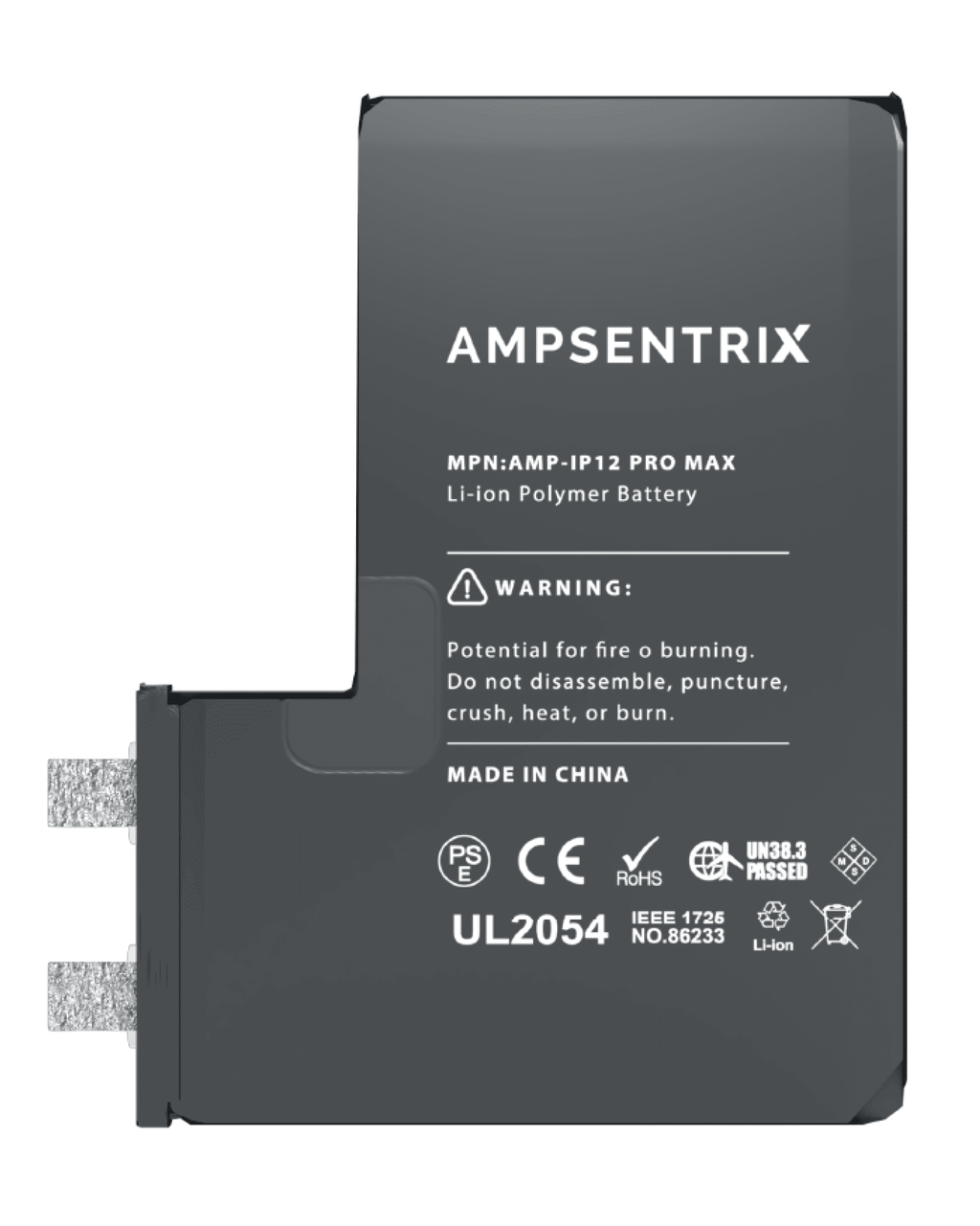 Replacement battery for iPhone 12 Pro Max (spot welding required) (AmpSentrix Core Extended)