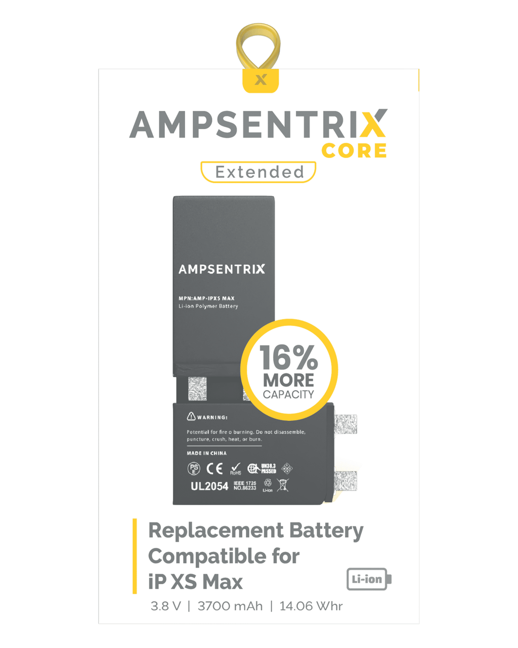 Ersatzakku Premium iPhone XS Max (Punktschweißen erforderlich) AmpSentrix