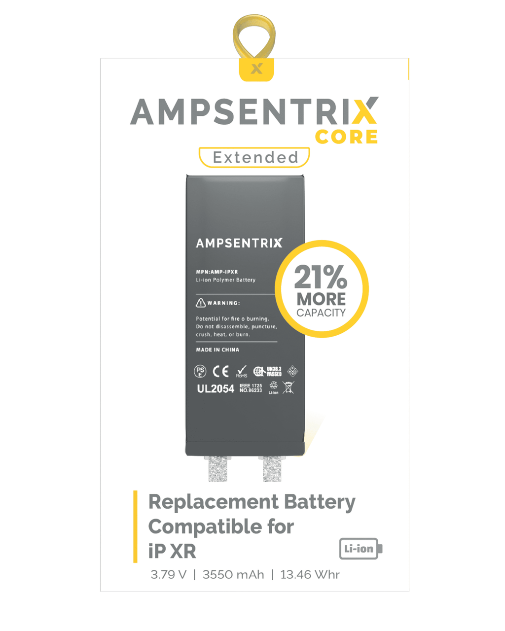 Ersatzakku iPhone XR (AmpSentrix Core Extended, Punktschweißen erf.)