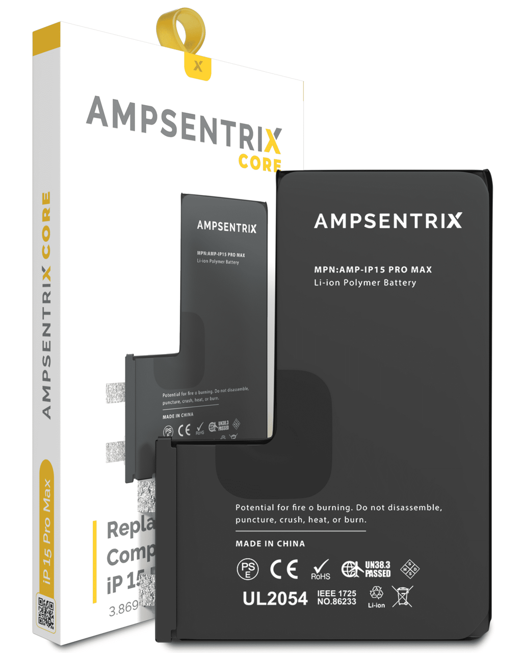 Replacement Battery Core for iPhone 15 Pro Max (Spot Welding Required) (AmpSentrix Core)