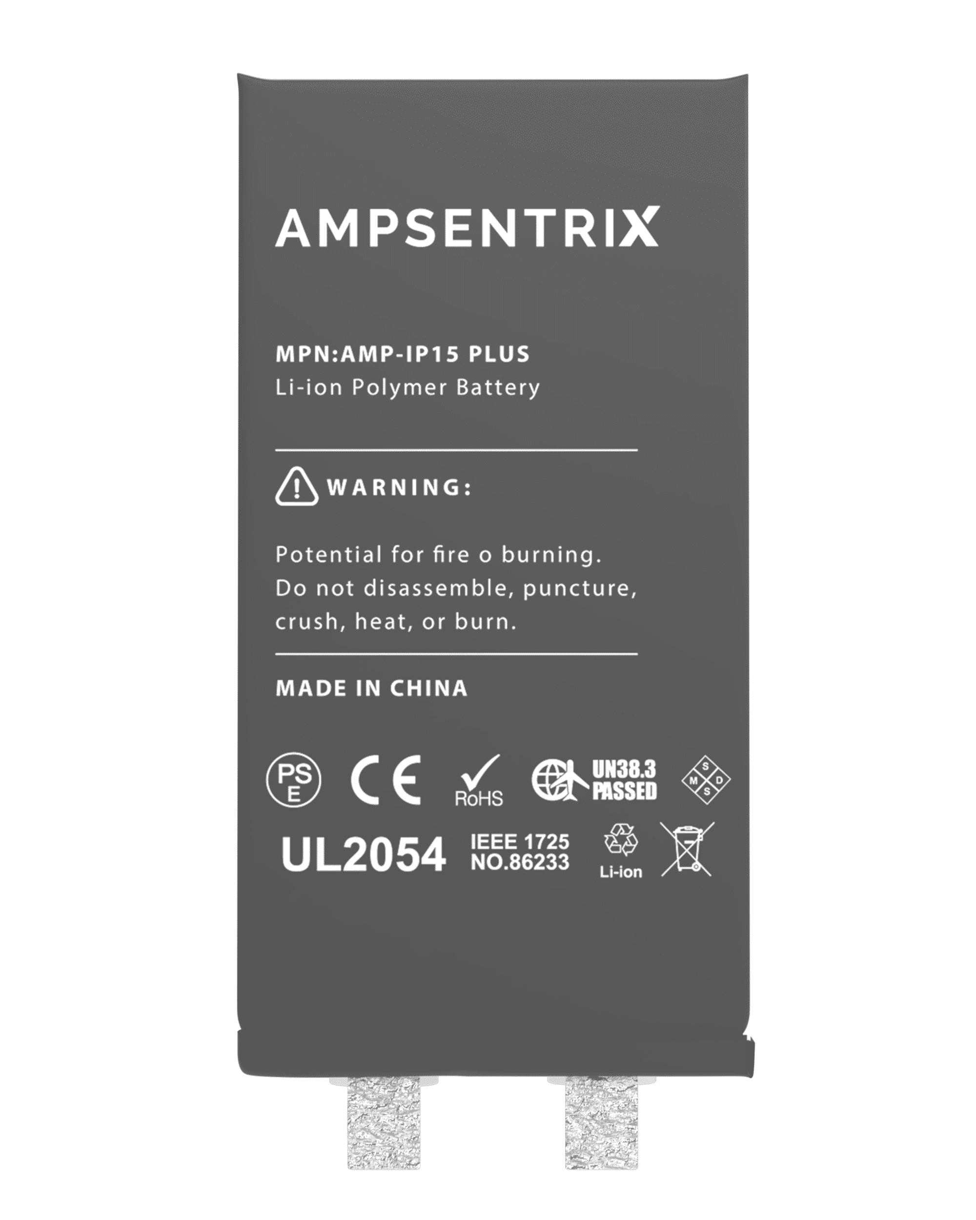 Ersatz-Batteriekern für iPhone 15 Plus, Punktschweißen erforderlich, Ampsentrix