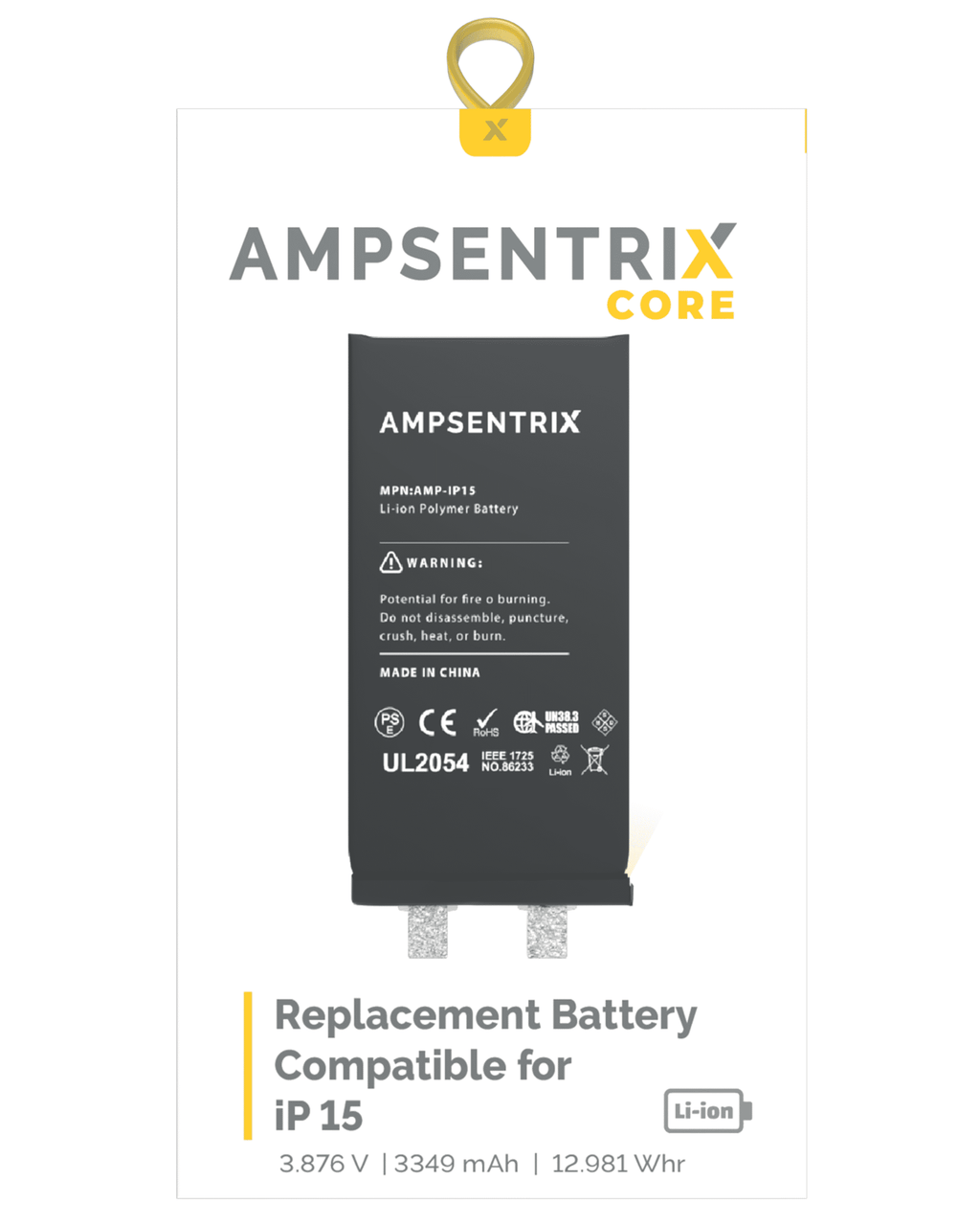 Replacement Battery Cell for iPhone 15 (Spot Welding Required) (Core)