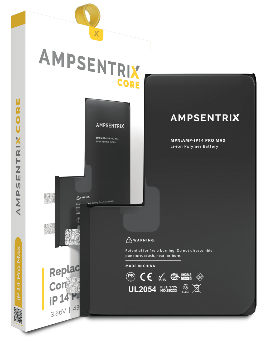 Replacement Battery Core for iPhone 14 Pro Max (Spot Welding Required) (AmpSentrix Core)