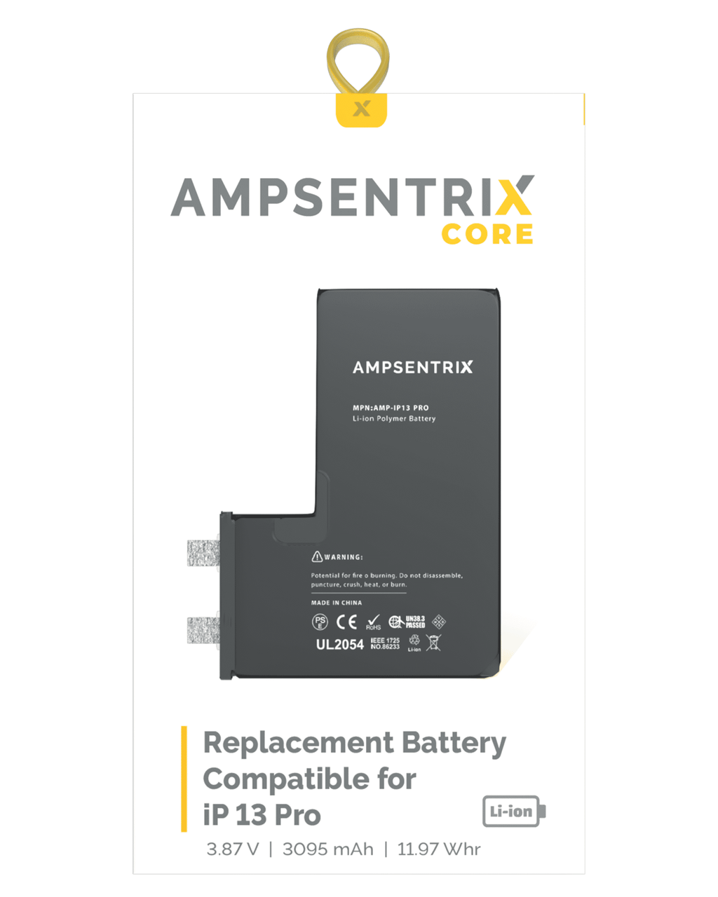 Replacement Battery Cell for iPhone 13 Pro (Spot Welding Required) (AmpSentrix Core)