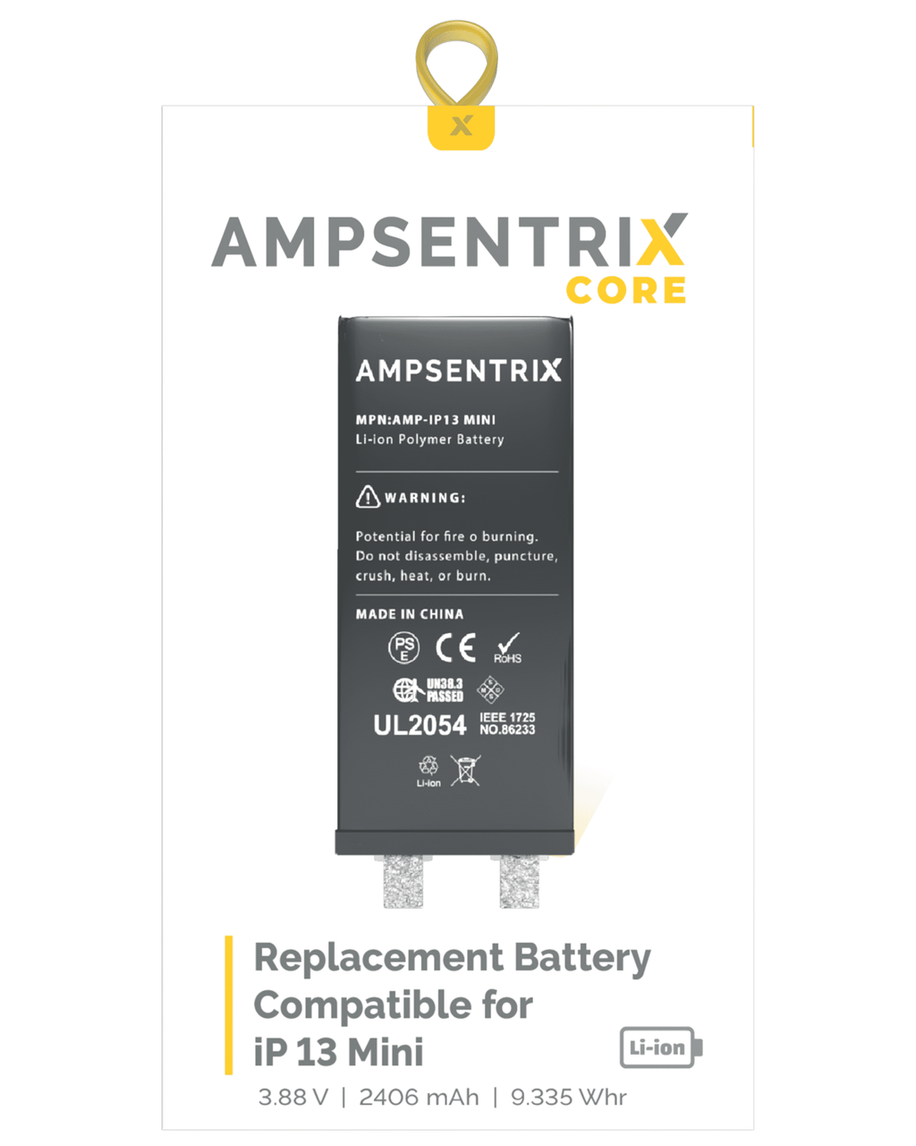 Ersatz-Batteriekern für iPhone 13 Mini (Spot Welding Required) AmpSentrix Core