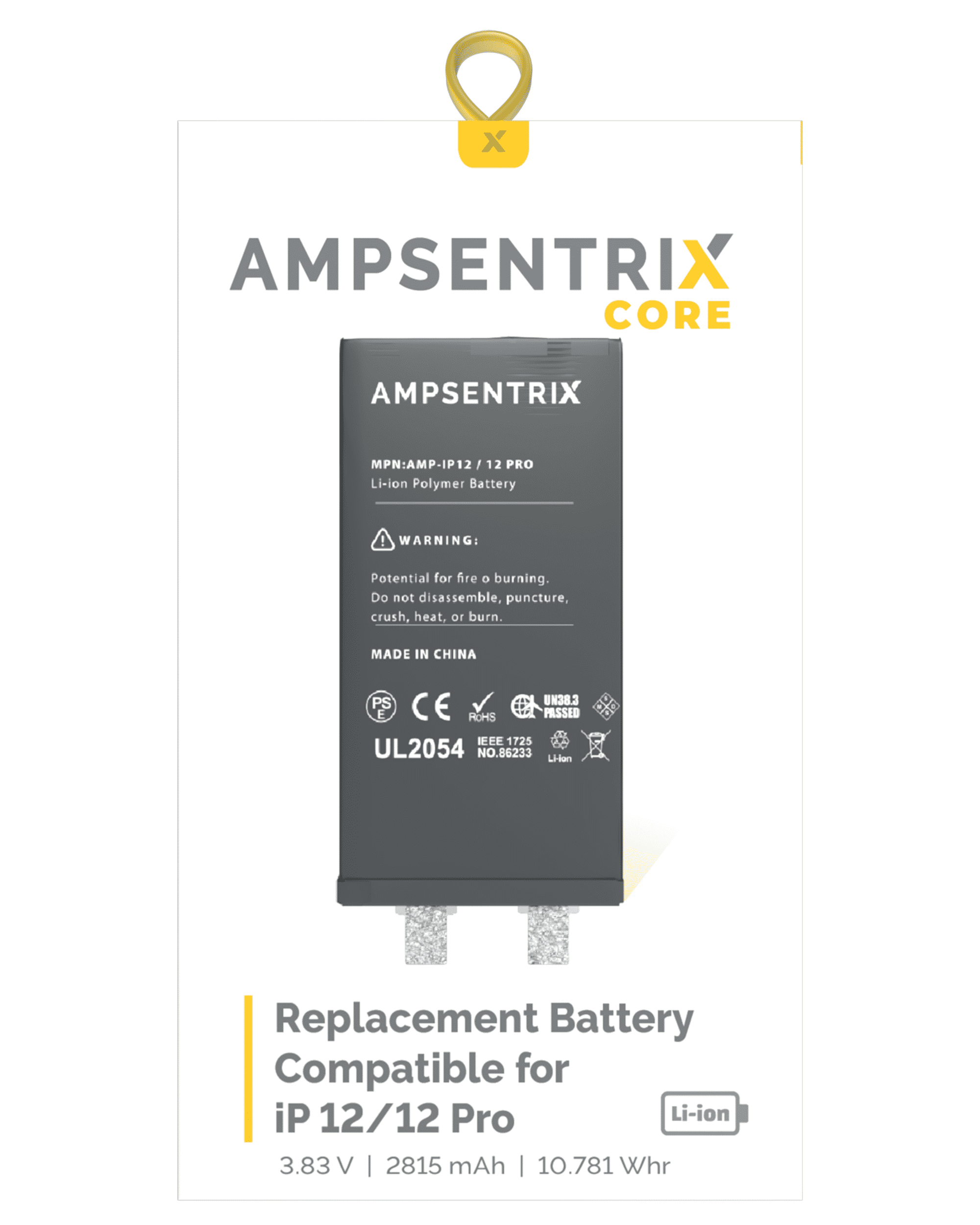 Ersatz-Batteriekern für iPhone 12/12 Pro, Punktschweißen erforderlich - AmpSentr