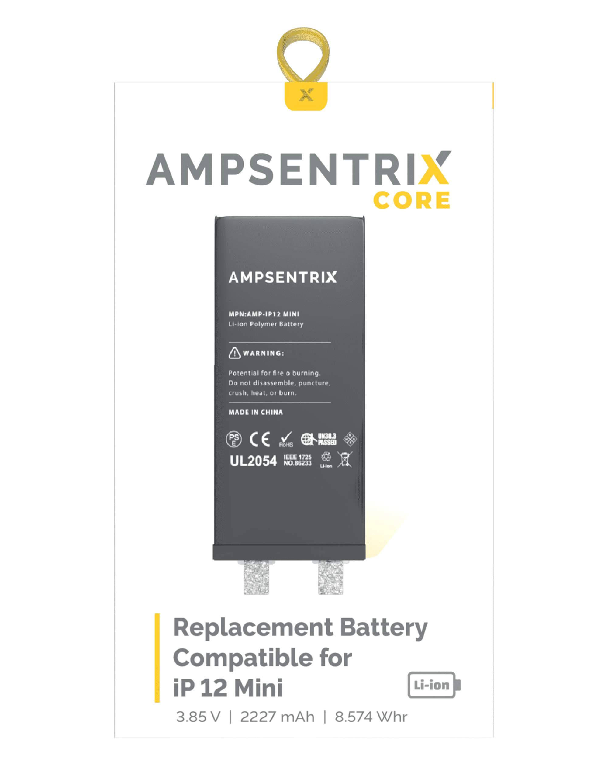 Replacement Battery Core for iPhone 12 Mini (Spot Welding Required) (AmpSentrix Core)
