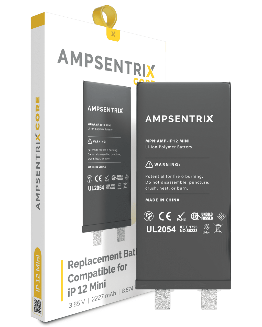 Replacement Battery Core for iPhone 12 Mini (Spot Welding Required) (AmpSentrix Core)