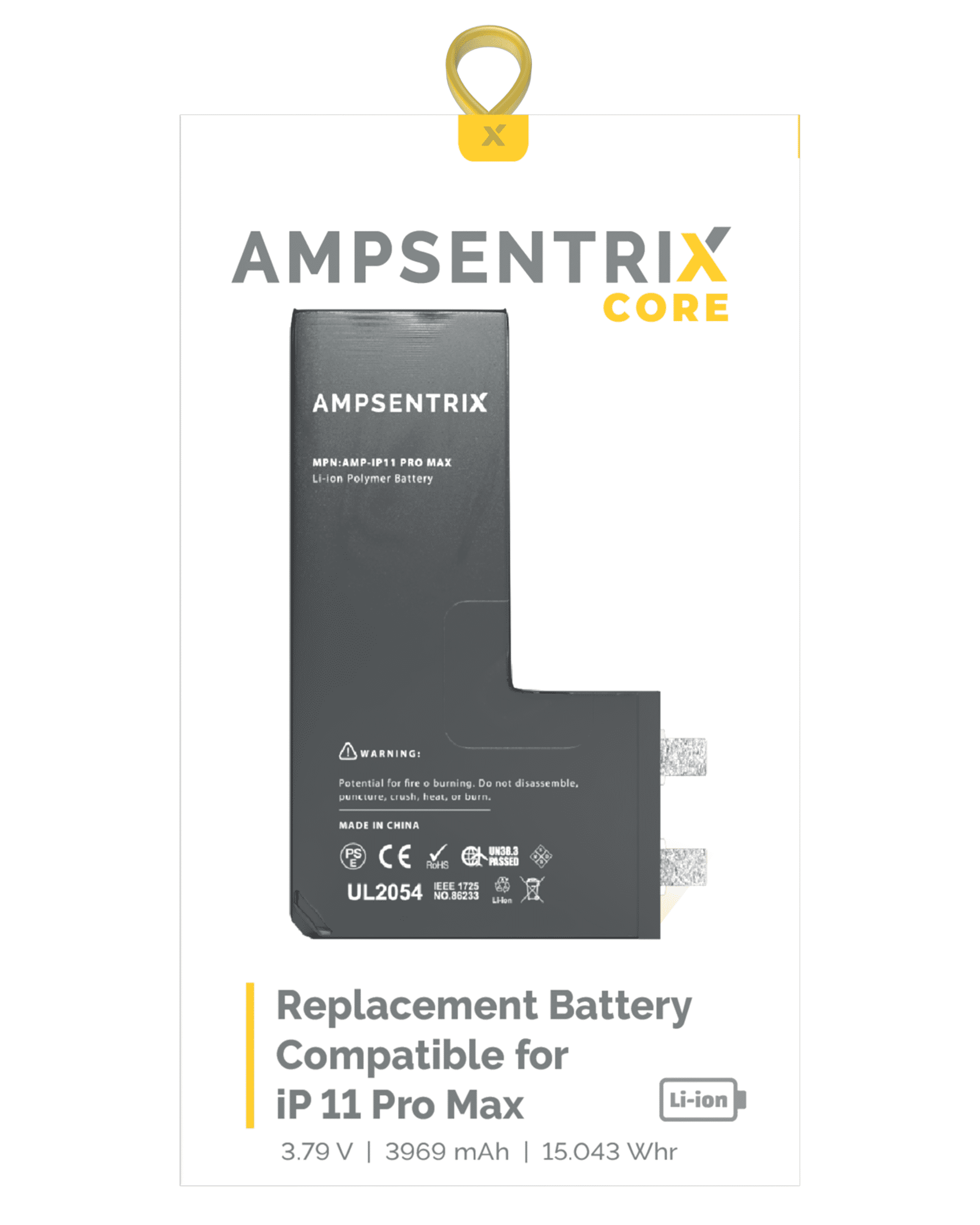 Replacement Battery Core for iPhone 11 Pro Max (Spot Welding Required) (Ampsentrix Core)