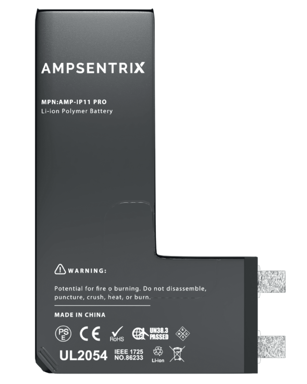 Replacement battery core for iPhone 11 Pro (spot welding required) (AmpSentrix Core)