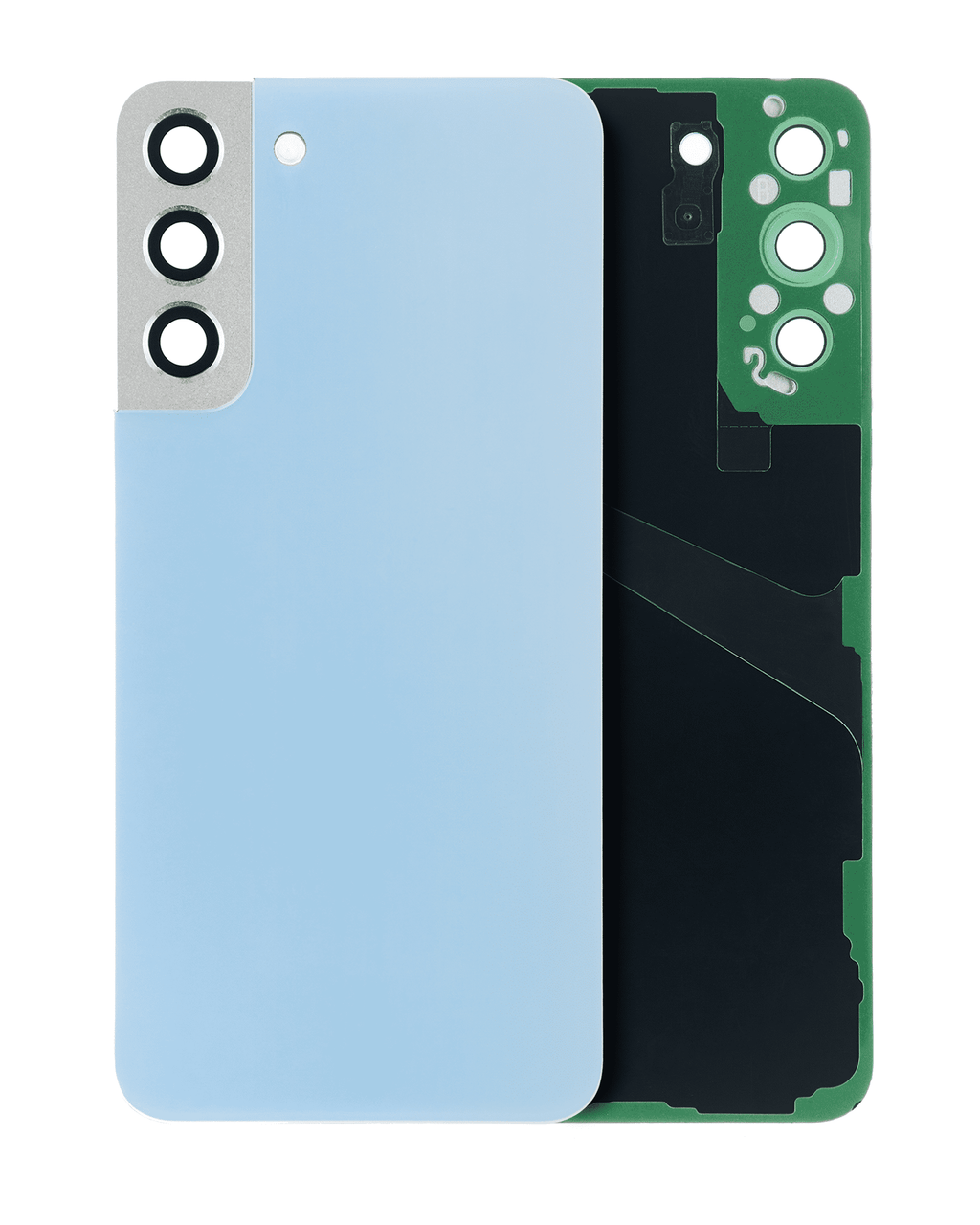 Backcover mit Kameralinse für Samsung S22 Plus Sky Blue Ohne Logo Afterm. Plus