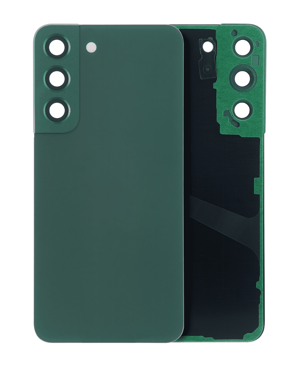 Samsung Galaxy S22 Backcover mit Kameralinse, Grün, Aftermarket Plus, ohne Logo