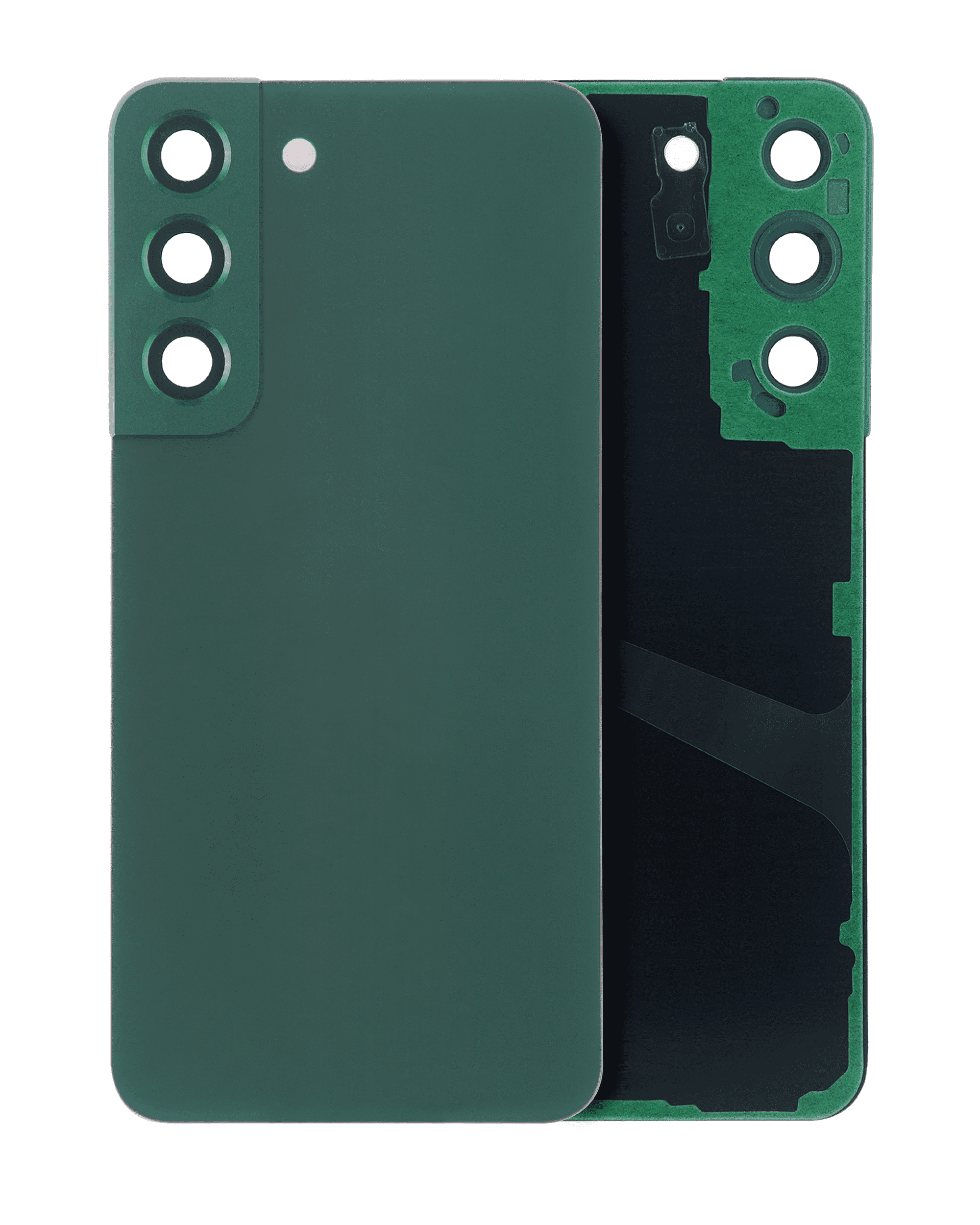 Samsung Galaxy S22 Backcover mit Kameralinse, Grün, Aftermarket Plus, ohne Logo