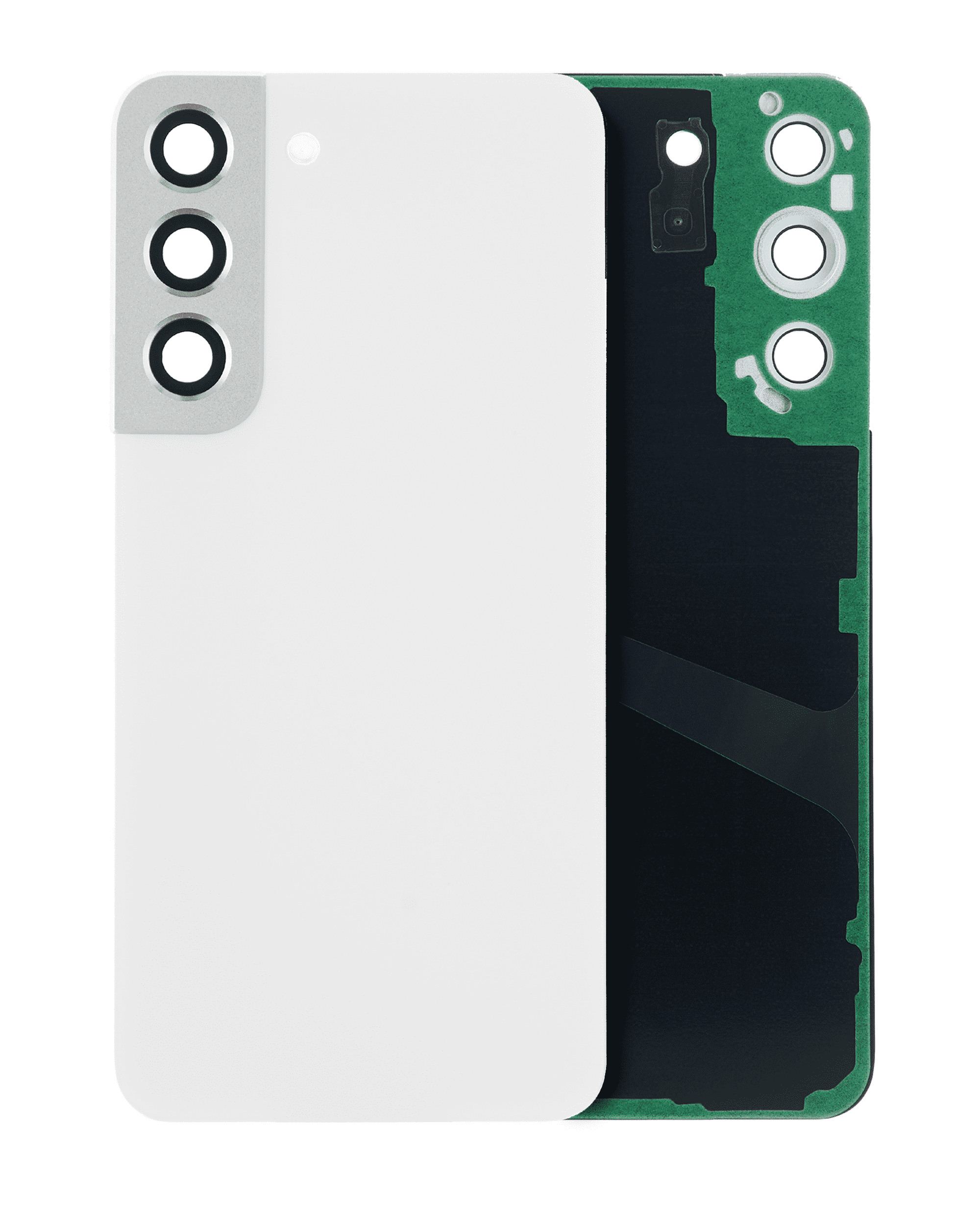 Backcover mit Kameralinse f. Samsung S22, ohne Logo, A. Plus, Weiß