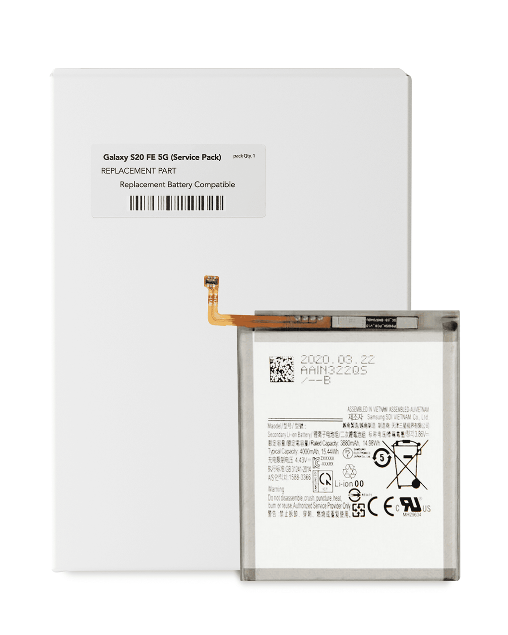 Replacement Battery for Samsung Galaxy S20 FE / A52 4G / A52 5G / A52s (2021) - EB-BG781ABY (Service Pack)