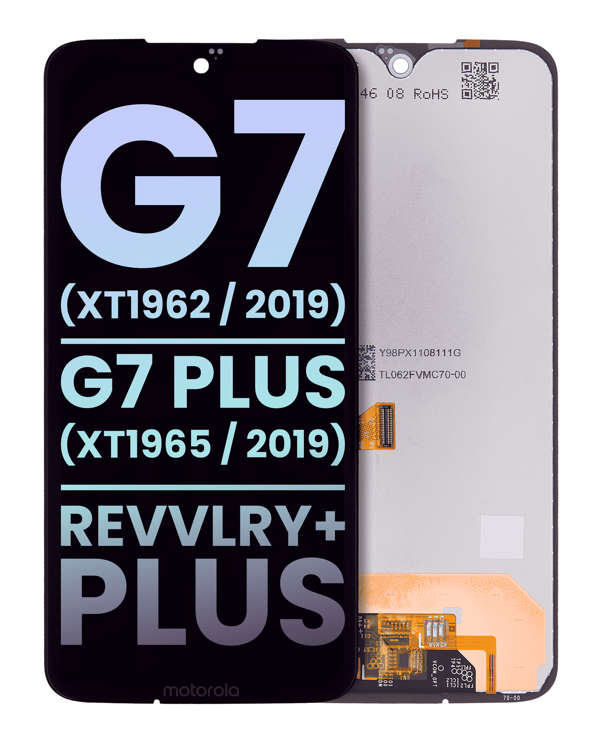Original OEM LCD-Display ohne Rahmen für Moto G7, G7 Plus, Revvlry+ Plus