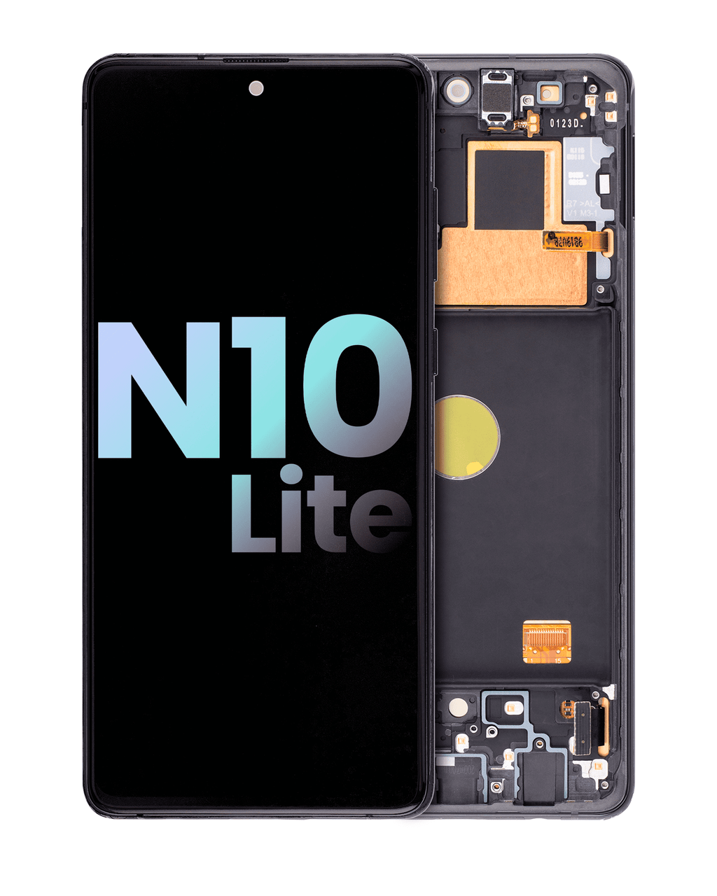 OLED-Display mit Rahmen f. Samsung Galaxy Note10 Lite (Service Pack) Aura Black