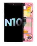 OLED-Display mit Rahmen für Samsung Galaxy Note 10 (Service Pack) (Aura Pink)