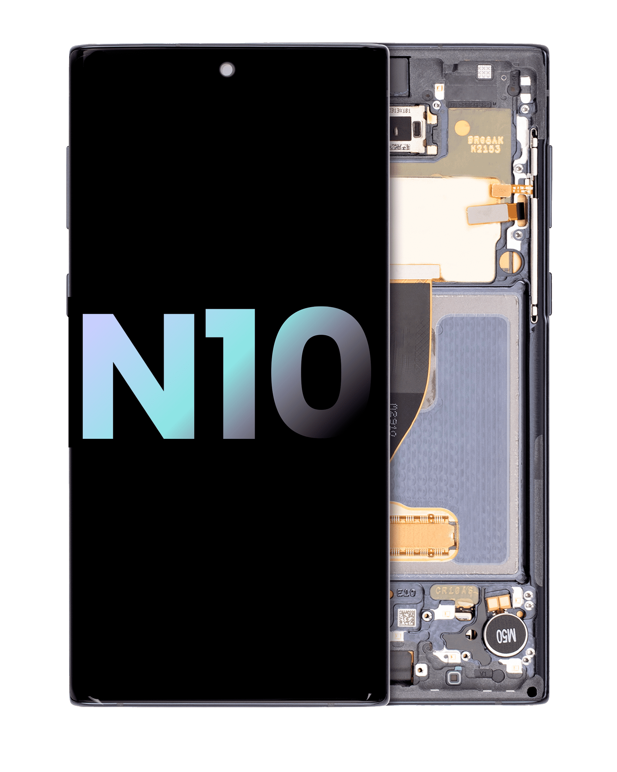 OLED-Display mit Rahmen für Samsung Galaxy Note 10 (Service Pack) (Aura Black)