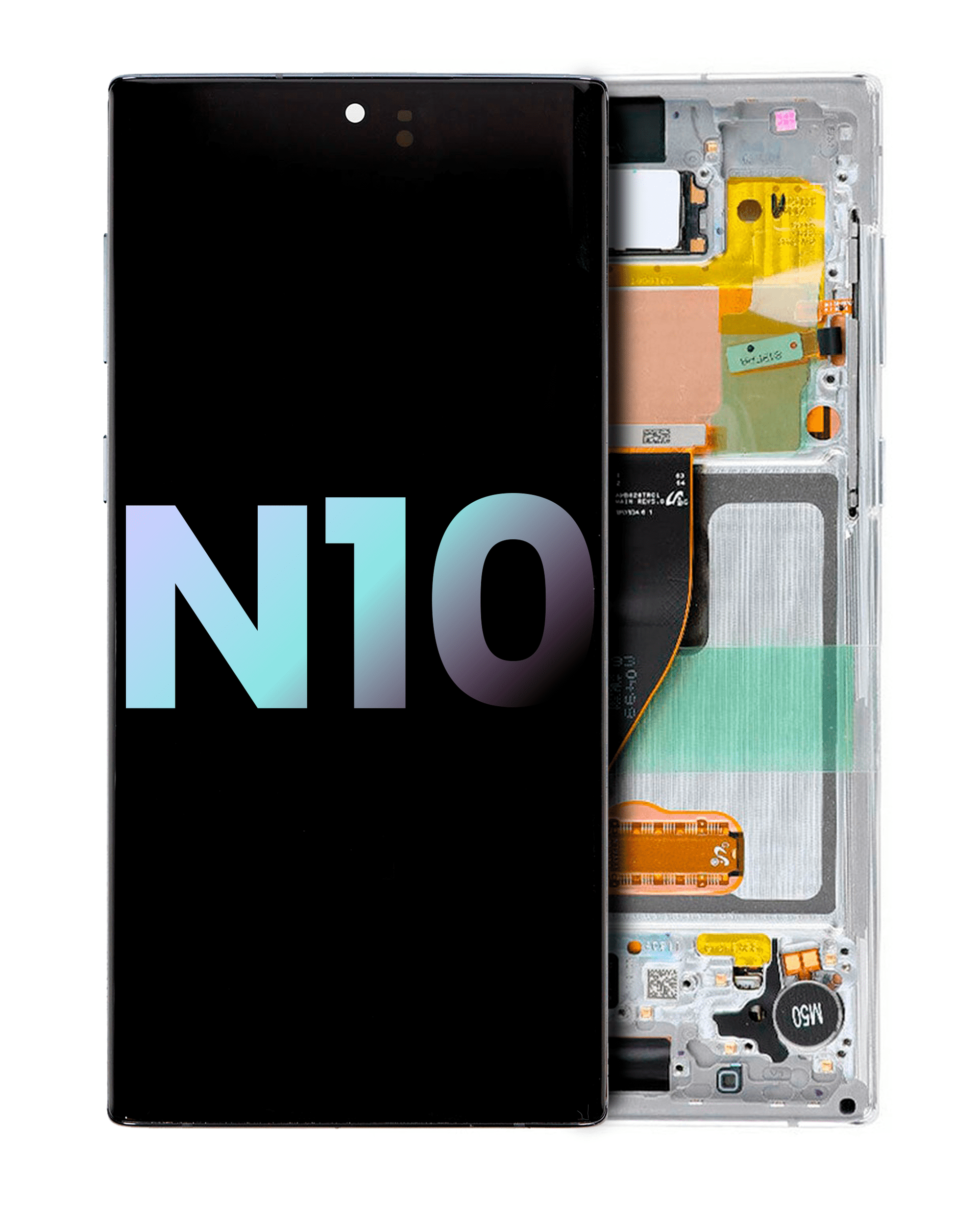 OLED-Display mit Rahmen für Samsung Galaxy Note 10 (Service Pack) (Aura Red)