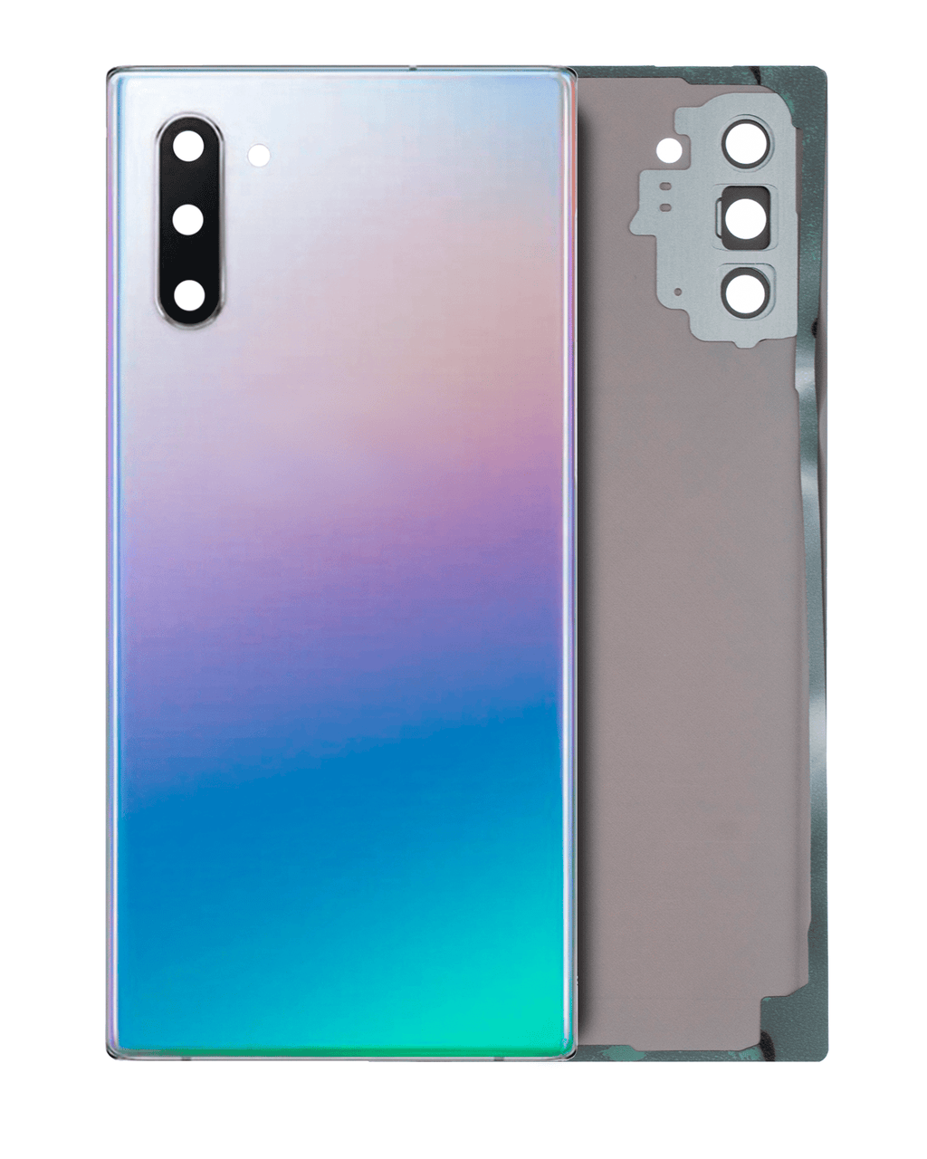 Back Cover with Camera Lens for Samsung Galaxy Note 10 (without Logo) (Aftermarket Plus) (Aura Glow / Silver)