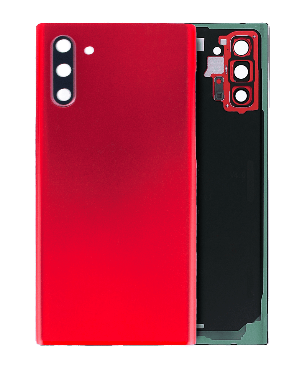 Back Cover with Camera Lens for Samsung Galaxy Note 10 (without logo) (Aftermarket Plus) (Aura Red)