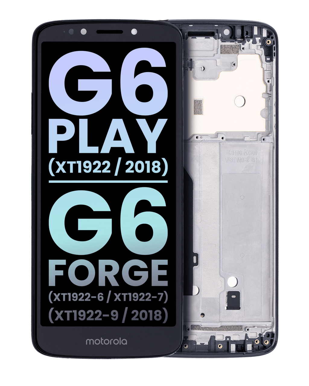 Original OEM LCD Display with Frame for Motorola Moto G6 Play / G6 Forge (XT1922, XT1922-6/7/9, 2018) US Version – Deep Indigo