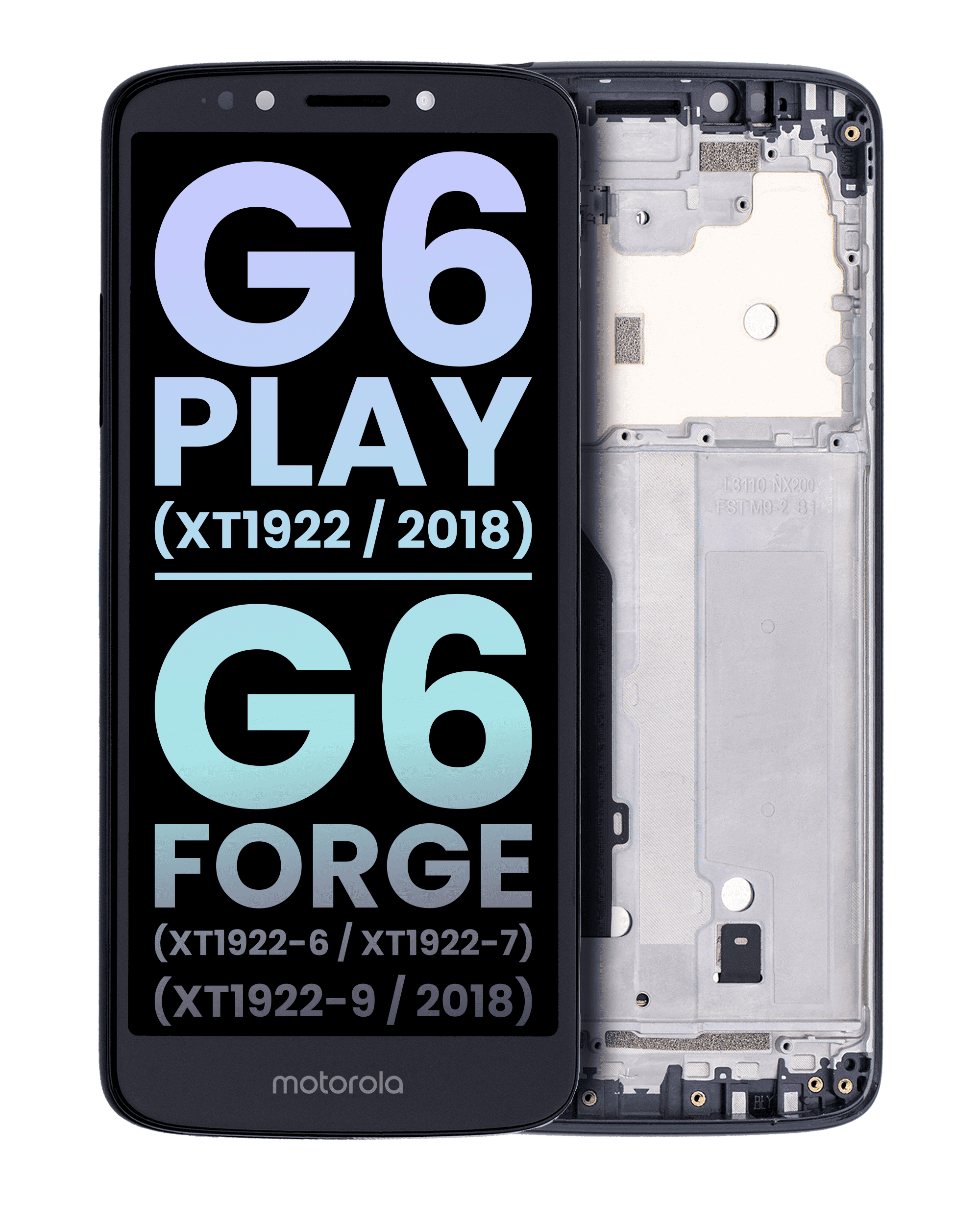 Original OEM LCD Display with Frame for Motorola Moto G6 Play / G6 Forge (XT1922, XT1922-6/7/9, 2018) US Version – Deep Indigo
