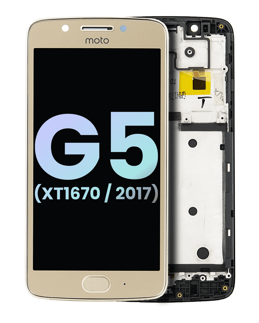 LCD Display with Frame for Motorola Moto G5 (XT1670 / 2017) (Original OEM) (Gold)