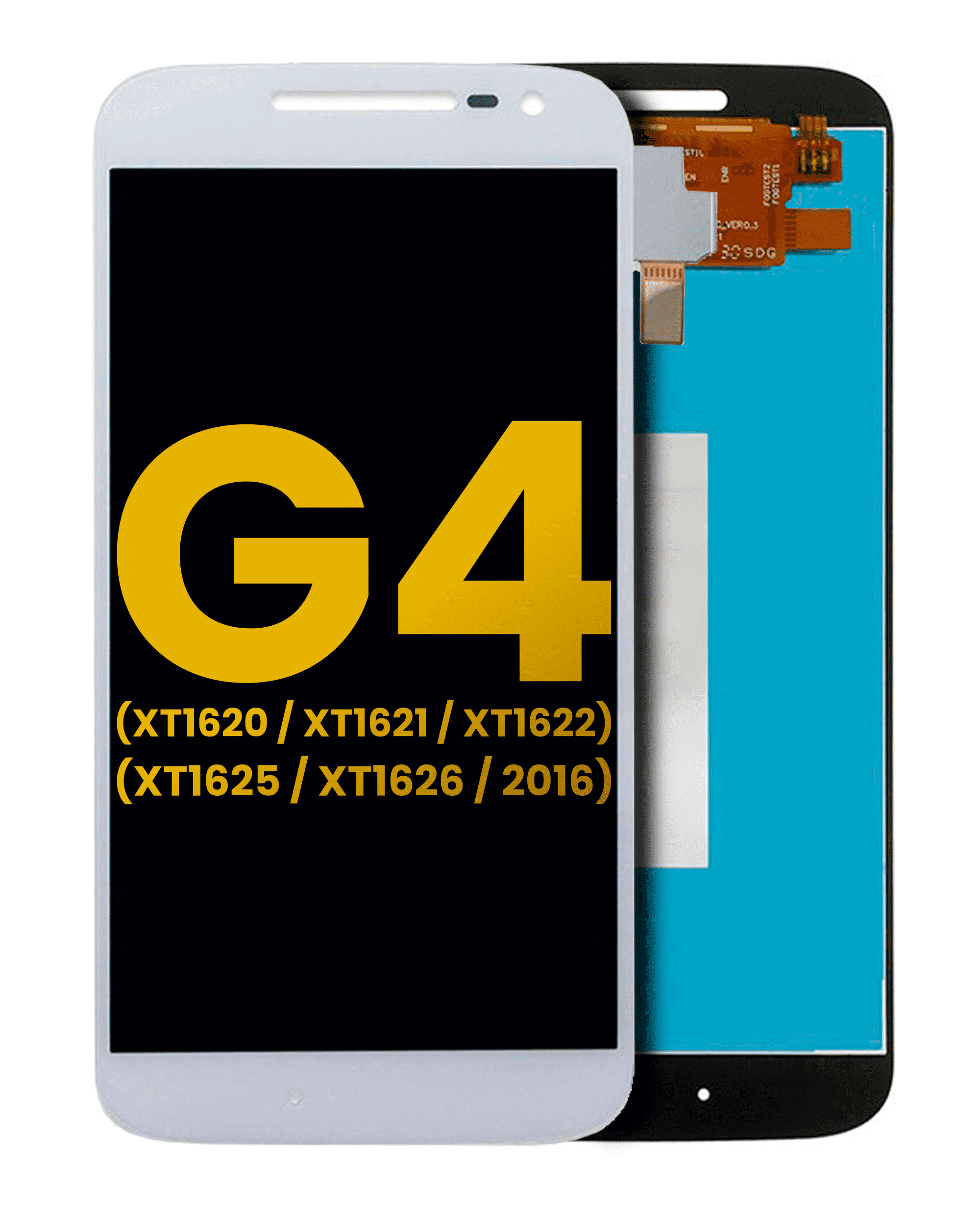 LCD-Display ohne Rahmen für Motorola Moto G4, weiß (Refurbished)