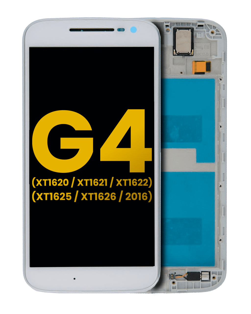 LCD Display with Frame for Motorola Moto G4 (XT1620/XT1621/XT1622/XT1625/XT1626/2016) (Refurbished) (White)