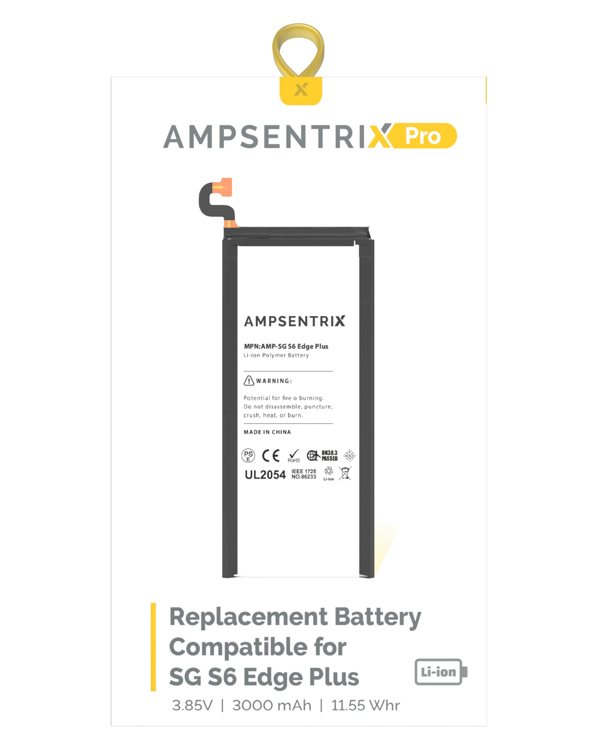 Ersatzakku für Samsung Galaxy S6 Edge Plus (AmpSentrix Pro)