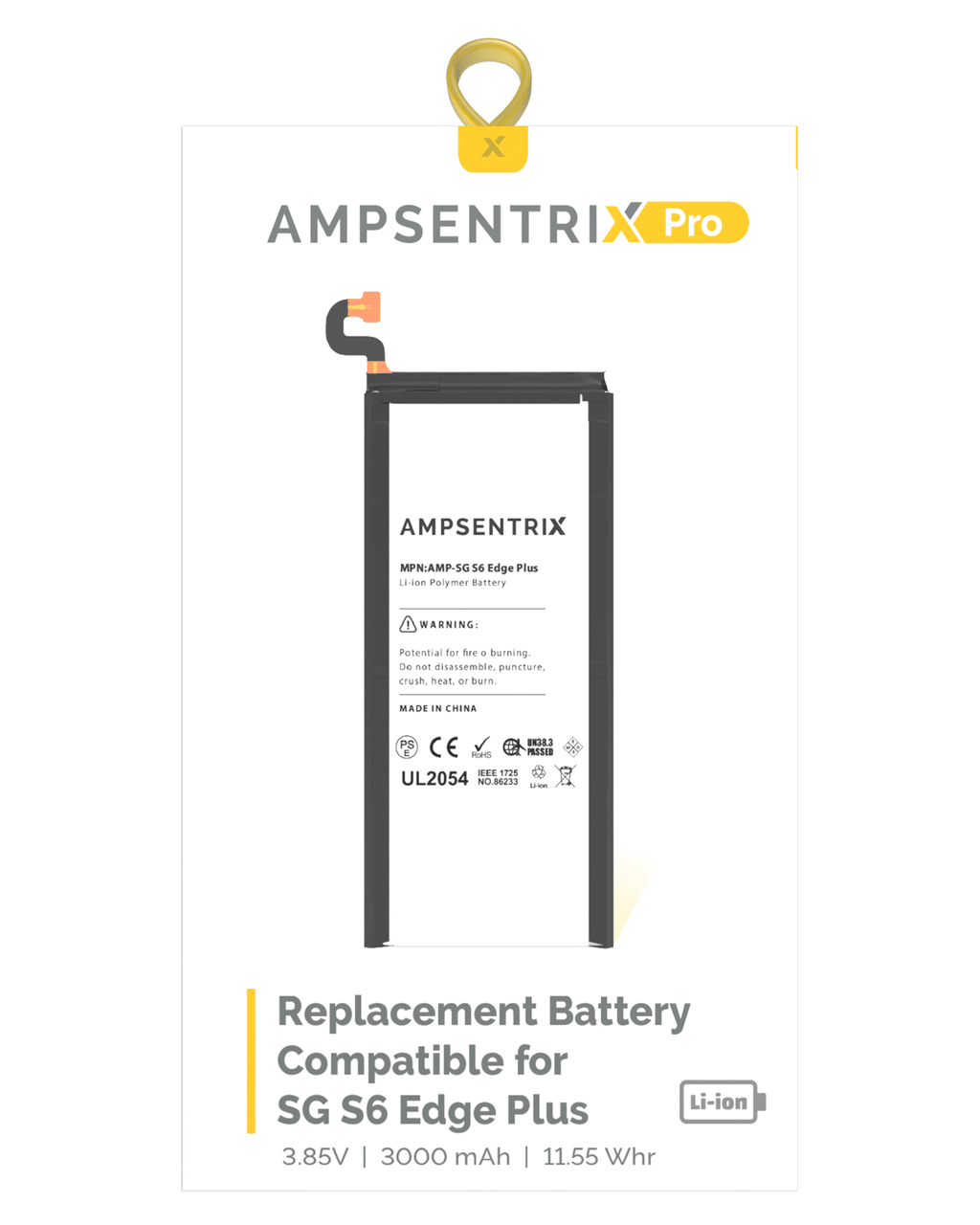 Ersatzakku für Samsung Galaxy S6 Edge Plus (AmpSentrix Pro)