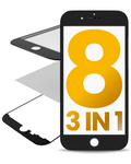 Displayglas mit OCA + Rahmen für iPhone 8 – 2er Pack Schwarz
